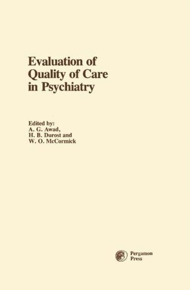 Evaluation of Quality of Care in Psychiatry (e-bok)