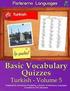 Parleremo Languages Basic Vocabulary Quizzes Turkish - Volume 5