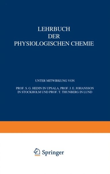 Lehrbuch der Physiologischen Chemie (e-bok)