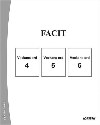 Veckans ord Facit till bok 4-6 (hftad)