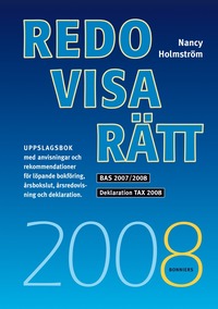 Omslagsbild: ISBN 9789162286958, Redovisa R&auml;tt 2008