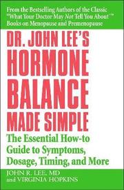 Dr John Lee's Hormone Balance Made Simple (h�ftad)
