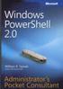Windows PowerShell 2.0 Administrator's Pocket Consultant