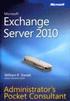 Microsoft Exchange Server 2010 Administrator's Pocket Consultant