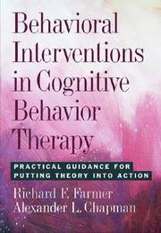 Behavioral Interventions in Cognitive Behavior Therapy (inbunden)