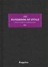 Handbook Of Style