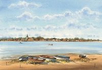 Boats at Bosham Quay (h�ftad)