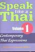 Speak Like a Thai: v. 1 Contemporary Thai Expressions - Roman and Script