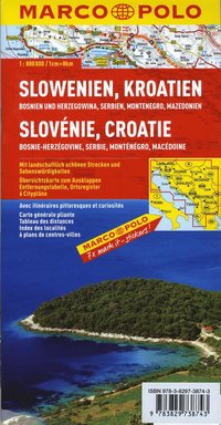 Kroatien, Slovenien, Serbien, Bosnien 1:800 000/1cm = 8km ()