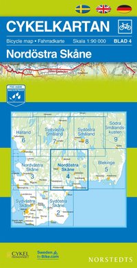 Cykelkartan Blad 4 Nord�stra Sk�ne - 1:90000 (h�ftad)