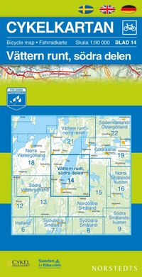 Cykelkartan Blad 14 V�ttern runt, s�dra delen - 1:90000