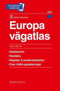 Europa V�gatlas 2013 Motorm�nnen - 1:800000 (h�ftad)