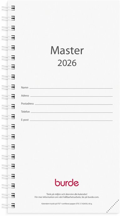 Kalender 2026 Master refill (inbunden)