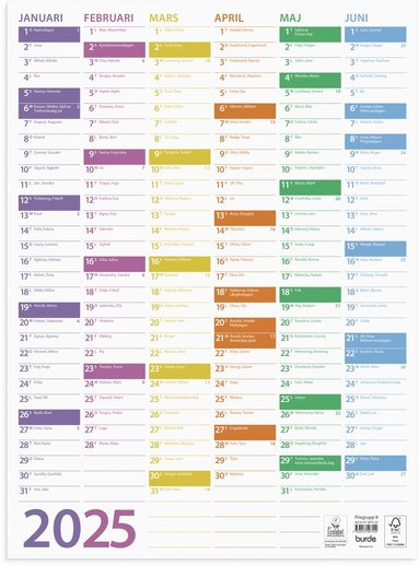 Väggkalender 2025 Väggblad Trend (inbunden)