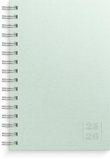 Kalender 2025-2026 Dagbok Textile gr�n (h�ftad)