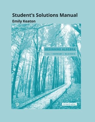 Student Solutions Manual for Beginning Algebra (häftad)