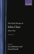Early Poems of John Clare 1804-1822: Volume I