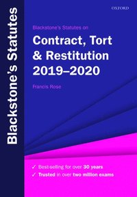 Blackstone's Statutes on Contract, Tort & Restitution 2019-2020 (hftad)