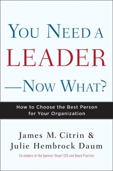 You Need a Leader--Now What? (e-bok)