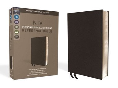 NIV, Personal Size Reference Bible, Large Print, Premium Leather, Black, Red Letter Edition, Comfort Print (hftad)