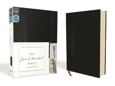NIV, Journal the Word Bible (Perfect for Note-Taking), Hardcover, Black, Red Letter, Comfort Print (hftad)