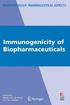 Immunogenicity of Biopharmaceuticals