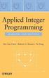 Applied Integer Programming
