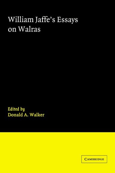 William Jaffe's Essays on Walras (inbunden)