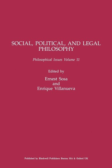 Social, Political, and Legal Philosophy, Volume 11 (hftad)