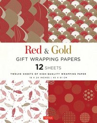 Red &; Gold Gift Wrapping Papers - 12 Sheets (häftad)