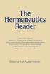 Hermeneutics Reader