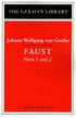 Faust: Johann Wolfgang von Goethe