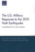 U.S. Military Response to the 2010 Haiti Earthquake