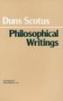 Duns Scotus: Philosophical Writings