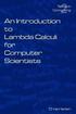 Introduction to Lambada Calculi for Computer Scientists