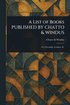 List of Books PUBLISHED BY CHATTO & WINDUS