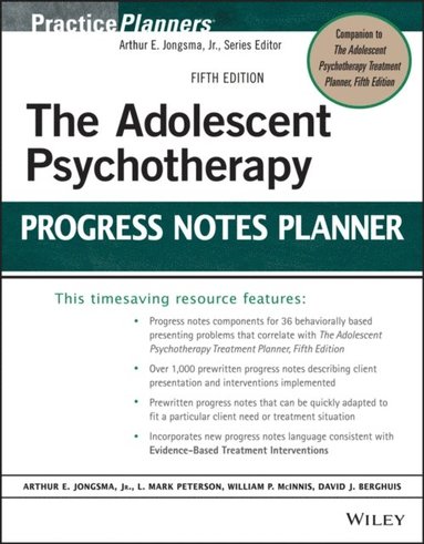 Adolescent Psychotherapy Progress Notes Planner (e-bok)
