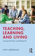 Teaching, Learning and Living
