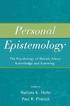 Personal Epistemology