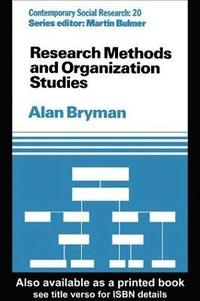 Research Methods and Organization Studies (inbunden)