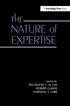 Nature of Expertise