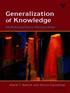 Generalization of Knowledge