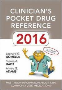 Clinician's Pocket Drug Reference 2016 (hftad)