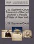 U.S. Supreme Court Transcript of Record Lochner V. People of State of New York