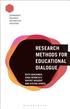 Research Methods for Educational Dialogue