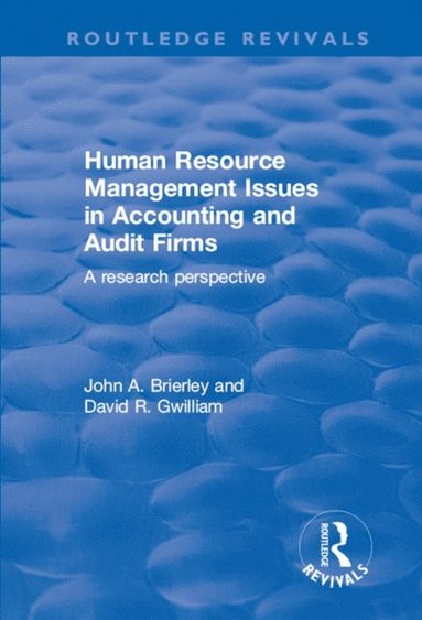 Human Resource Management Issues in Accounting and Auditing Firms (e-bok)