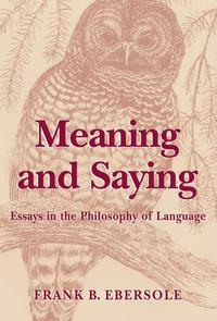 Meaning and Saying (inbunden)