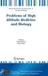 Problems of High Altitude Medicine and Biology