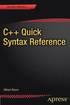 C++ Quick Syntax Reference