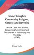 Some Thoughts Concerning Religion, Natural And Revealed